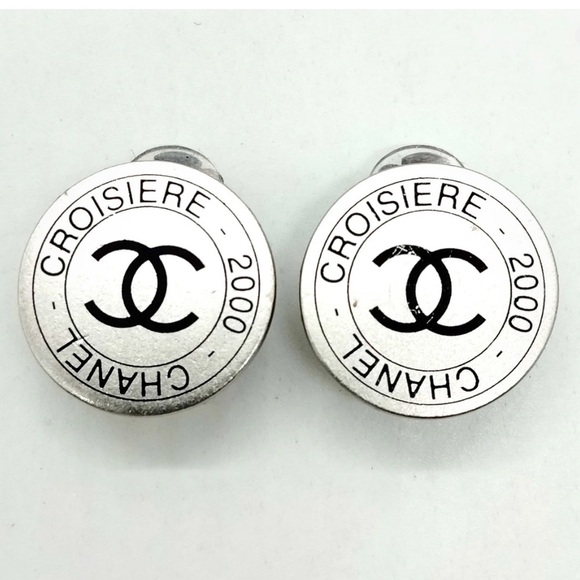 Chanel earrings silver 2000 Autumn clip on silver earrings - Picture 1 of 11